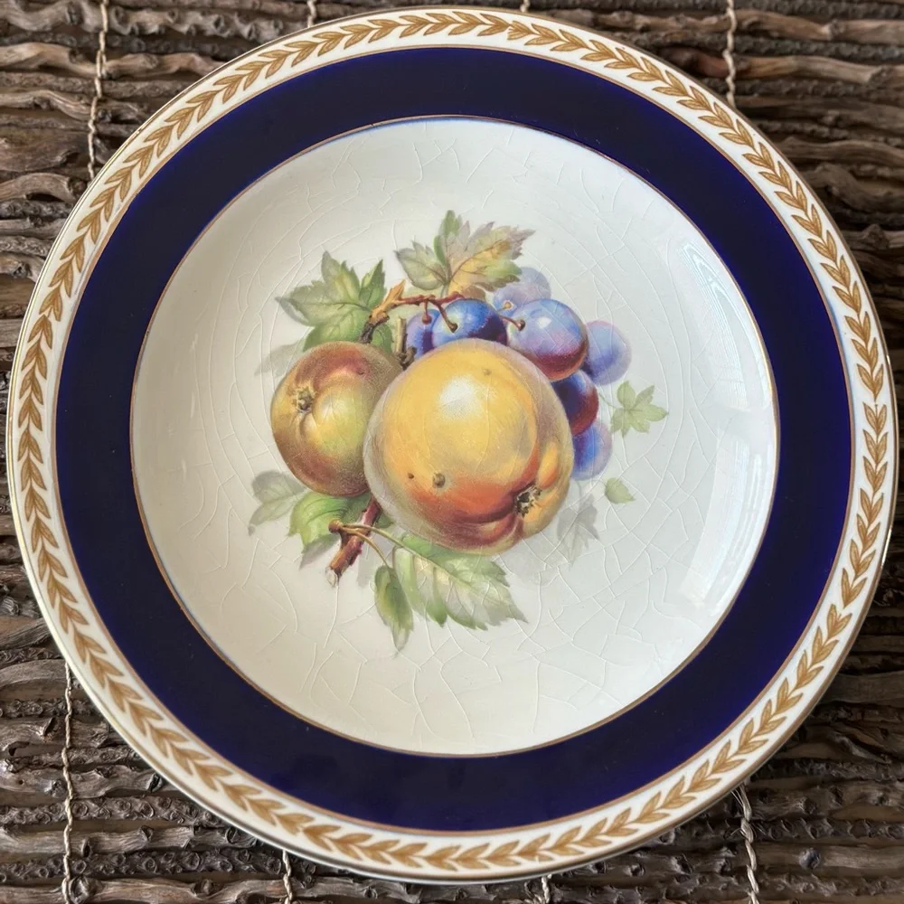 Vintage AGR Crown Ducal Porcelain Fruit Hand Painted Plate Made in England